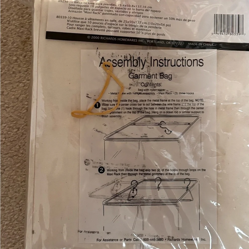 Canvas Garment Storage Bag - White
